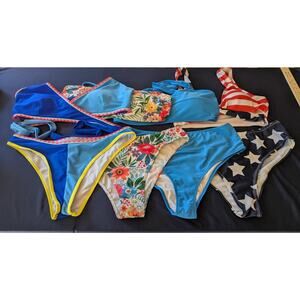 Bikini 2 piece Swimsuits Women Size Large Lot Of 4 Tank Wrap Tube Padded Top